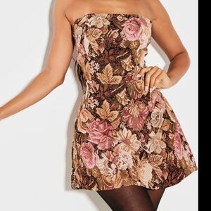 NWT Floral Strapless Dress